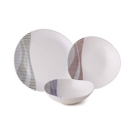 Service de table 24 pièces multicolore/porcelaine