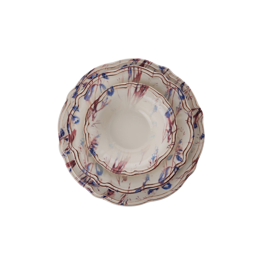 Service de table 24 pièces multicolore/porcelaine