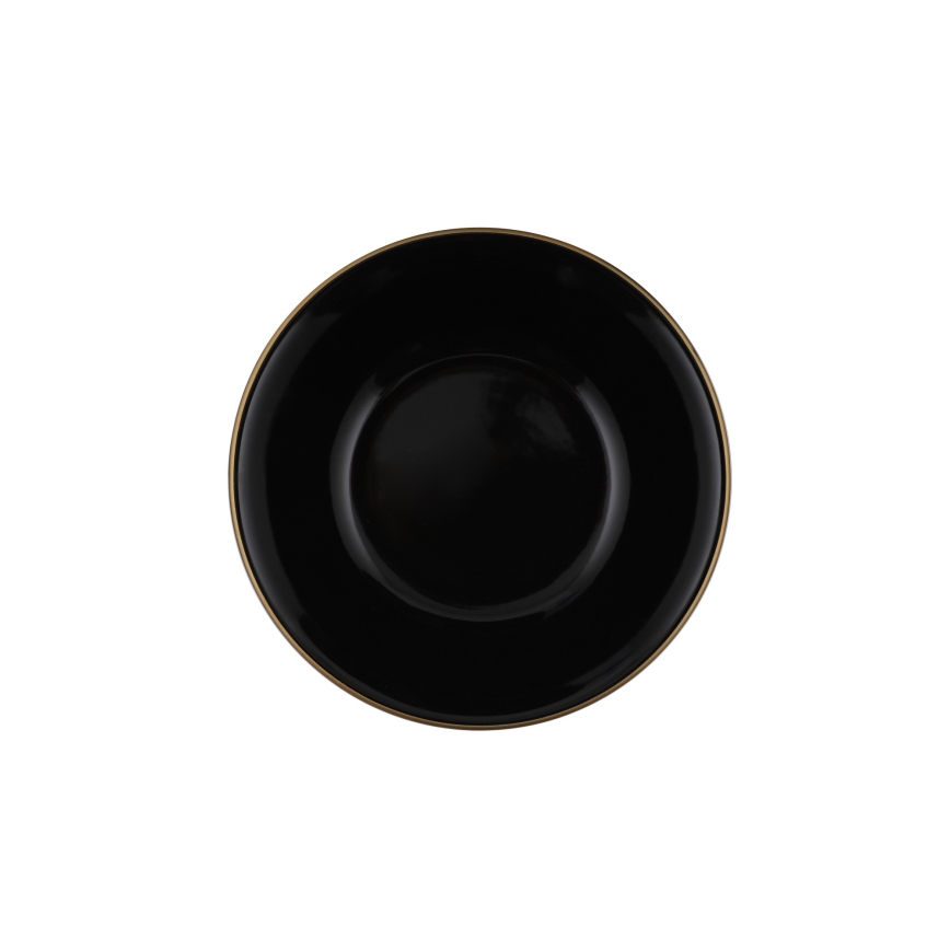 Service de table 24 pièces noir/doré/en grès