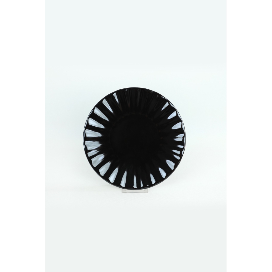 Service de table 24 pièces noir en grès