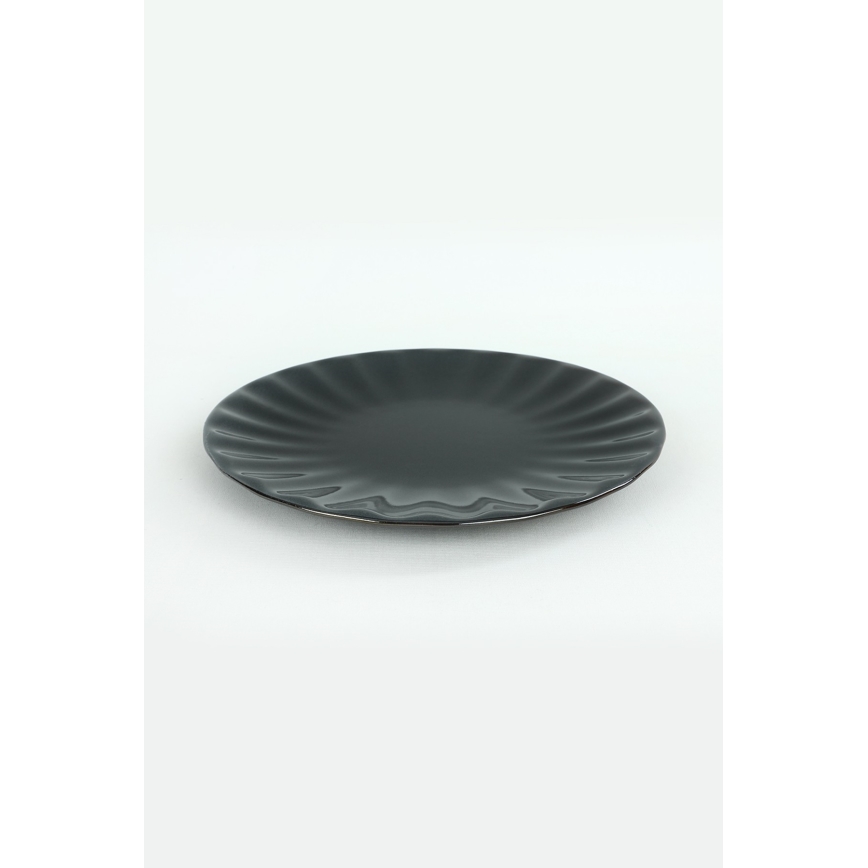 Service de table 24 pièces noir en grès