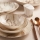 Service de table 26 pièces, beige/marron, en porcelaine