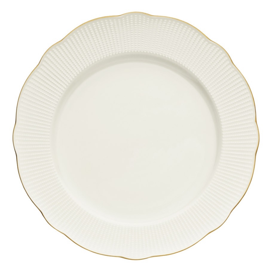 Service de table 26 pièces blanc/doré/porcelaine
