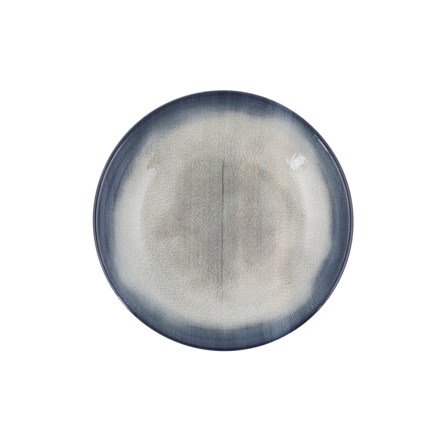 Service de table 26 pièces en porcelaine — bleu/marron