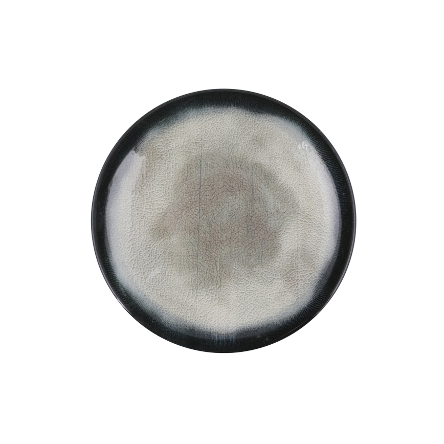 Service de table 26 pièces en porcelaine — bleu/marron