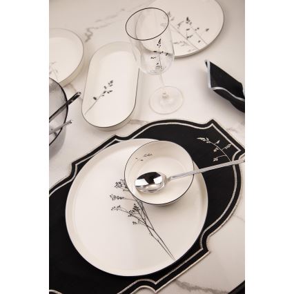 Service de table 27 pièces, blanc/noir, porcelaine