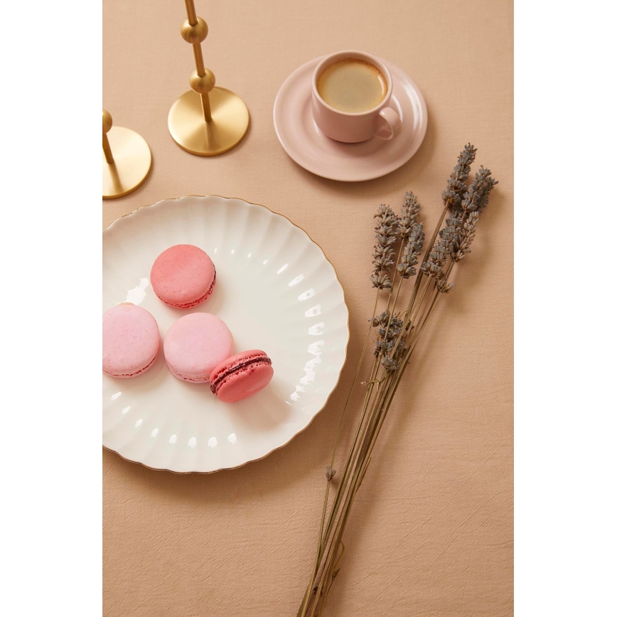 Service de table 27 pièces en porcelaine blanche et dorée