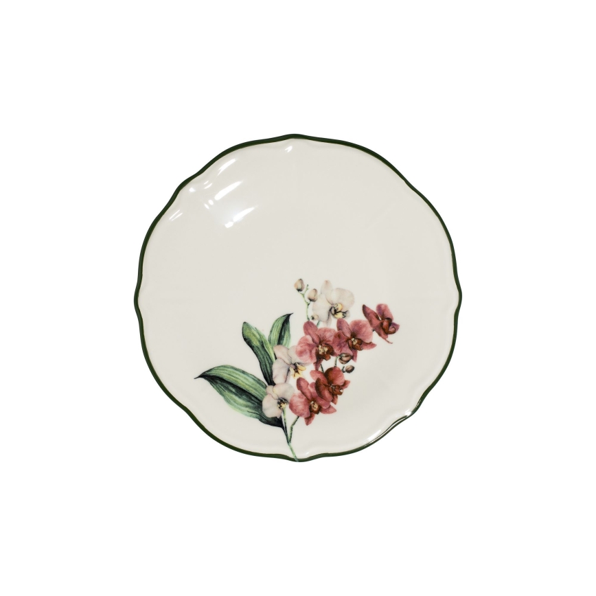 Service de table 27 pièces, rose/blanc, en porcelaine
