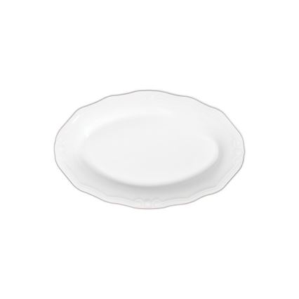 Service de table 53 pièces, blanc/argent, en porcelaine