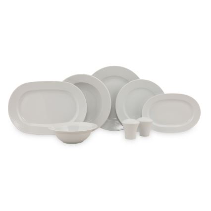 Service de table 53 pièces blanc/porcelaine