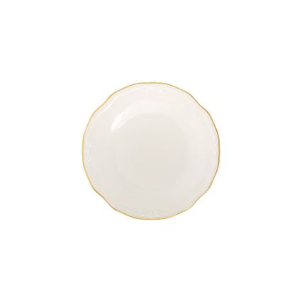 Service de table 53 pièces en porcelaine, blanc et doré