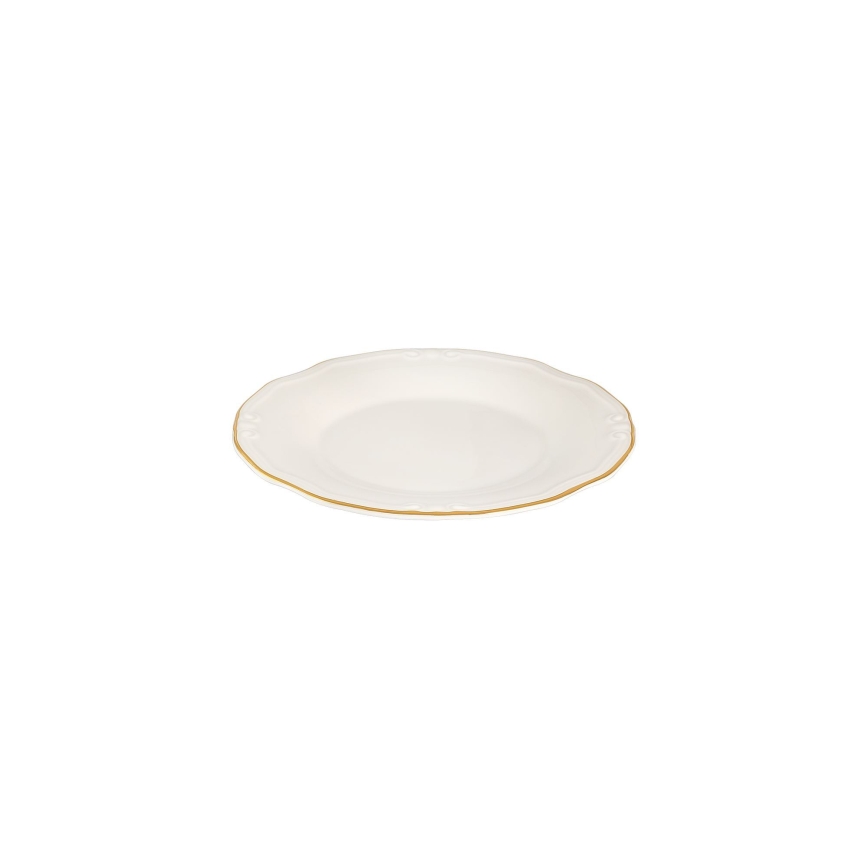 Service de table 53 pièces en porcelaine, blanc et doré