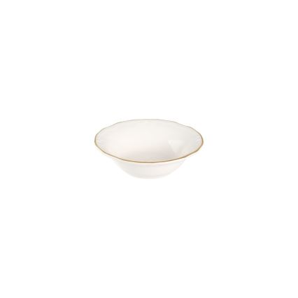 Service de table 53 pièces en porcelaine, blanc et doré