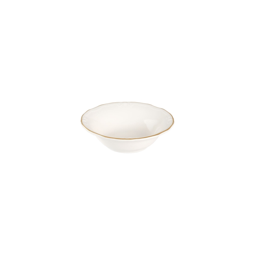 Service de table 53 pièces en porcelaine, blanc et doré