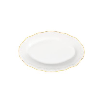 Service de table 53 pièces en porcelaine, blanc et doré