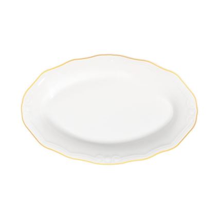 Service de table 53 pièces en porcelaine, blanc et doré
