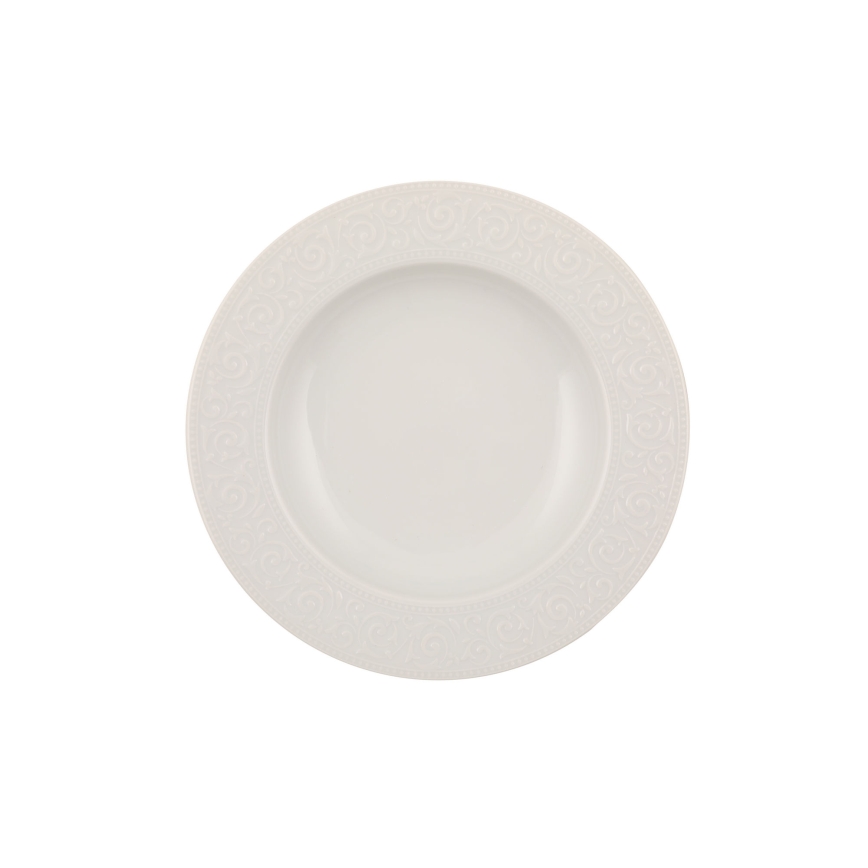 Service de table 53 pièces en porcelaine blanche