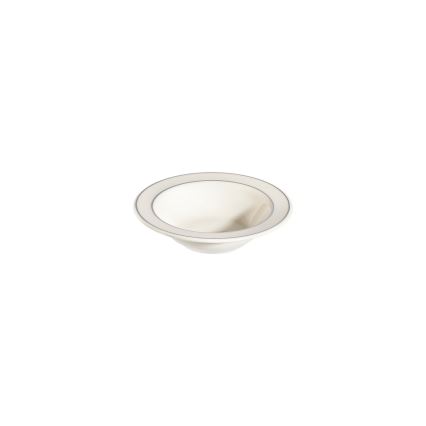 Service de table 53 pièces en porcelaine, finition crème et argentée