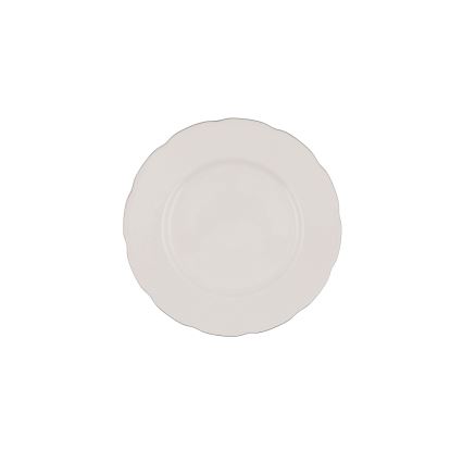 Service de table 54 pièces blanc/argent/ivoire en porcelaine fine (Bone China)