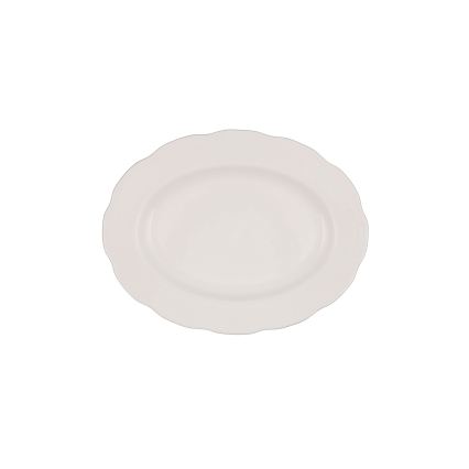 Service de table 54 pièces blanc/argent/ivoire en porcelaine fine (Bone China)