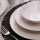 Service de table 62 pièces blanc/argenté/porcelaine