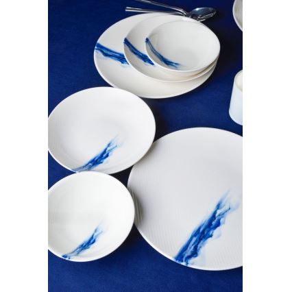 Serviesset 18-delig wit/blauw/porselein