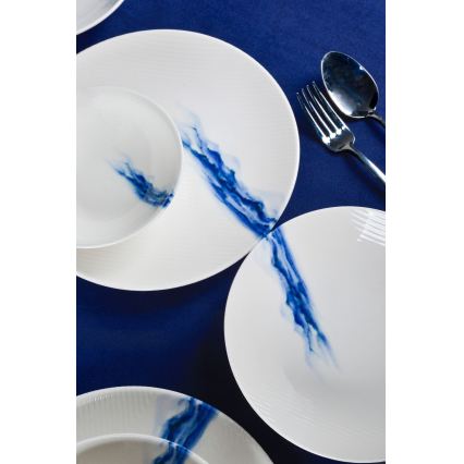 Serviesset 18-delig wit/blauw/porselein