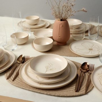 Serviesset 24-delig beige/keramiek
