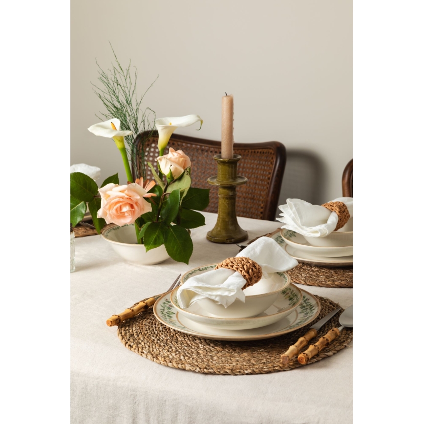 Serviesset 24-delig crème/beige/groen/porselein