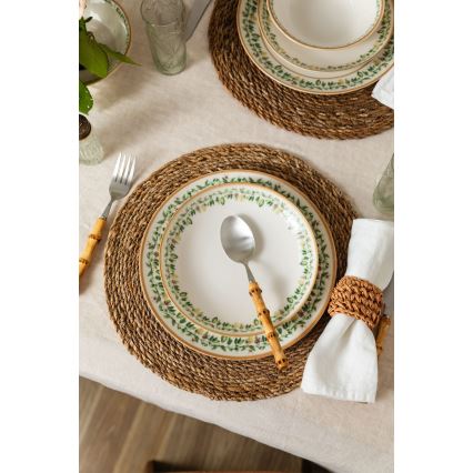 Serviesset 24-delig crème/beige/groen/porselein