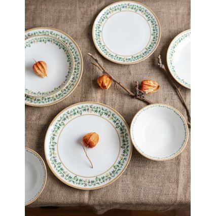Serviesset 24-delig crème/beige/groen/porselein