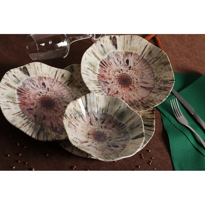 Serviesset 24-delig kleurrijk/porselein