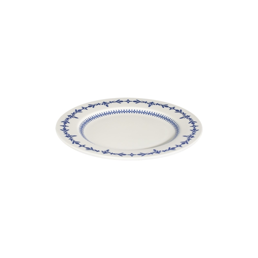 Serviesset 24-delig, wit/blauw, porselein
