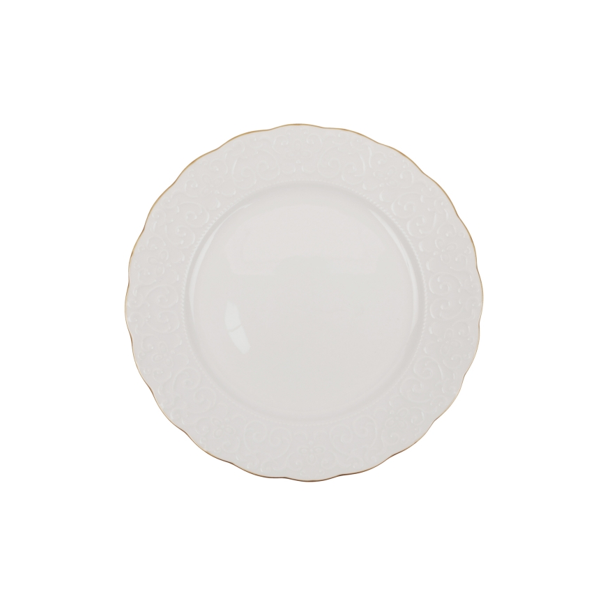 Serviesset 24-delig wit/goud/porselein