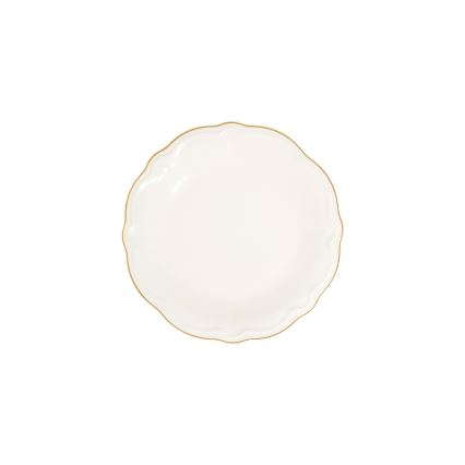 Serviesset 24-delig, wit/goud, porselein