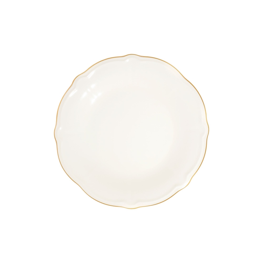 Serviesset 24-delig, wit/goud, porselein