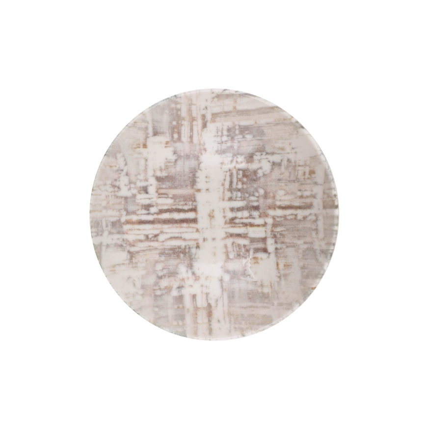 Serviesset 24 stuks bruin/wit/porselein