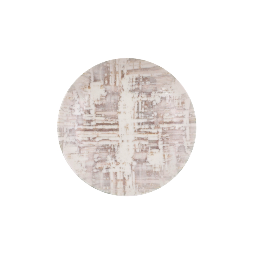 Serviesset 24 stuks bruin/wit/porselein