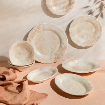 Serviesset 27-delig beige/porselein
