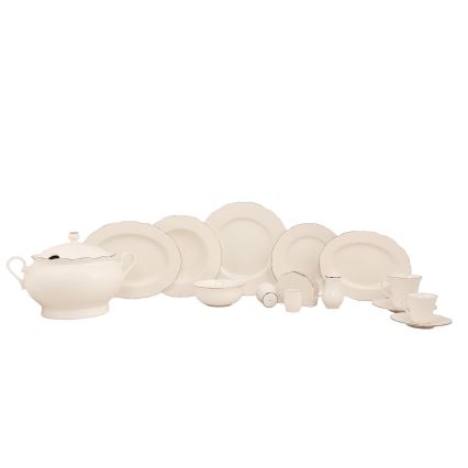 Serviesset 83-delig wit/koper/porselein