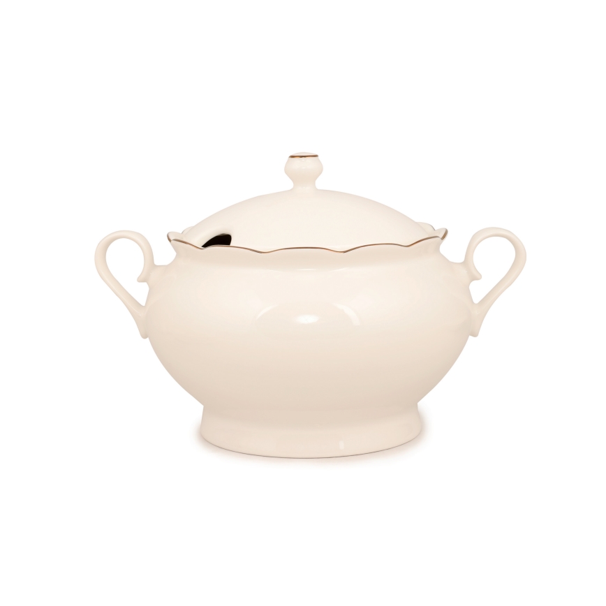 Serviesset 83-delig wit/koper/porselein