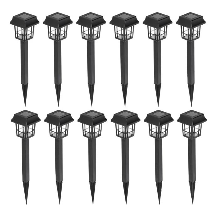 SET 12x LED Solar lamp LED/0,06W/1,2V 1xAA 6500K IP44 100 mAh