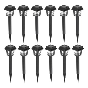 SET 12x LED Zonne-energie lamp LED/0,06W/1,2V 1xAA 6500K IP44 100 mAh