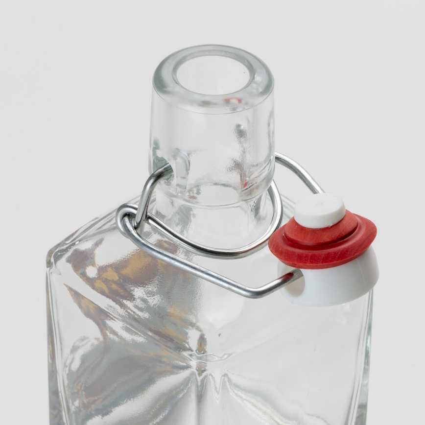 Set 1x glazen fles en 2x shotglas doorzichtig met diermotief - haas