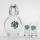 Set 1x glazen fles en 2x shotglas doorzichtig met een pruimenmotief