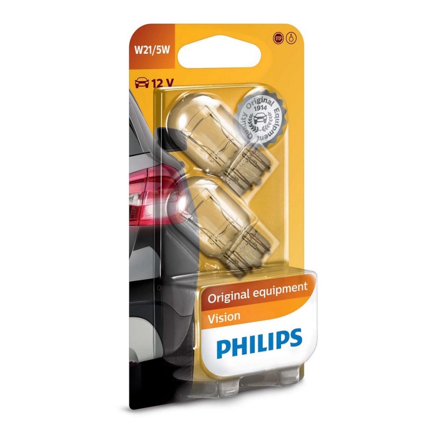 SET 2x Ampoule pour voiture Philips VISION 12066B2 W3x16q/5W/12V