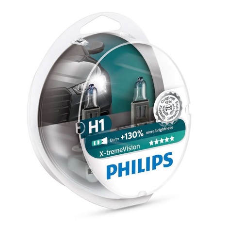 SET 2x Ampoule pour voiture Philips X-TREME VISION 12258XVS2 H1 P14,5s/55W/12V