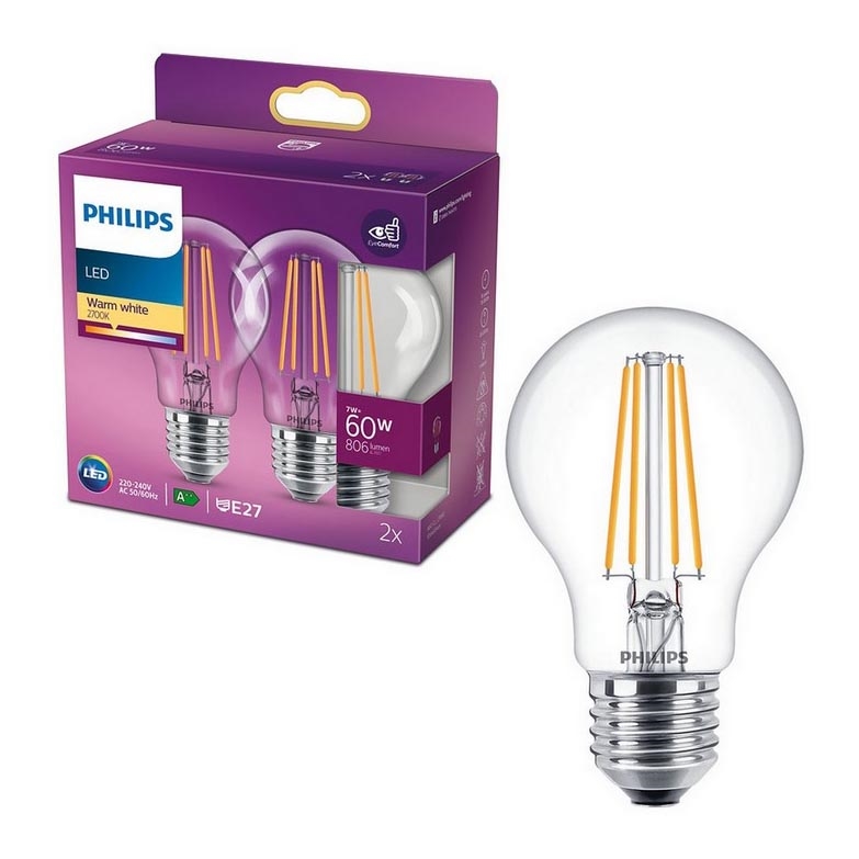 Philips 2 pcs Lampes rétro , ampoule E27 , LED, lampe Vintage pour