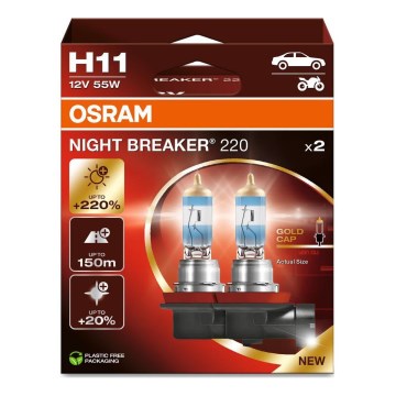SET 2x Autolamp NIGHT BREAKER H11 PGJ19-2/55W/12V - Osram