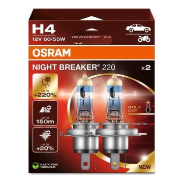 SET 2x Autolamp NIGHT BREAKER H4 P43t/60/55W/12V - Osram